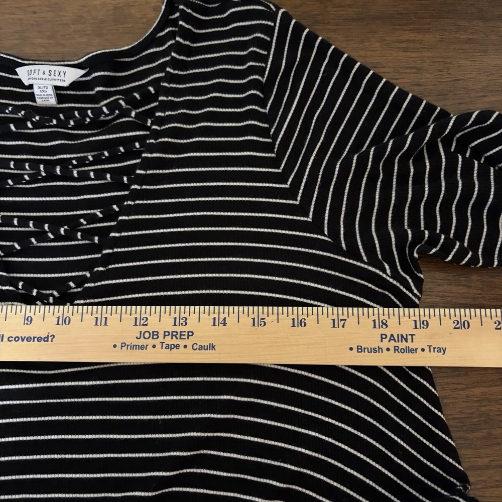 American Eagle Soft‎ & Sexy Woman's Long Dress Size XL Navy Blue Lagenlook Cozy - Picture 8 of 9